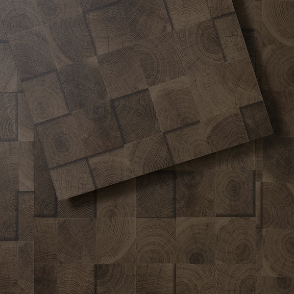 Lucida Surfaces LUCIDA SURFACES, FabCore Burnt Block 12 in. x24 in. 3mm 28MIL Glue Down Luxury Vinyl Tiles , 60PK - FC-3504PLT