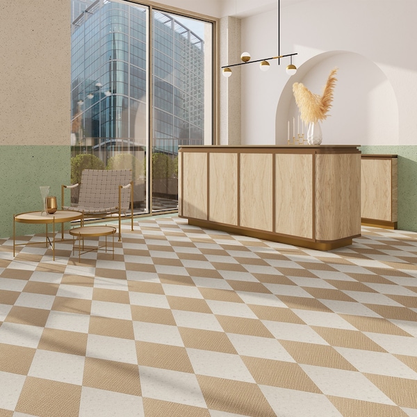 Lucida Surfaces LUCIDA SURFACES, MosaiCore Basketweave  Rhombus 9.75 in. x17 in. 3mm 28MIL Glue Down Luxury Vinyl Tiles , 99PK - SC-4202PLT