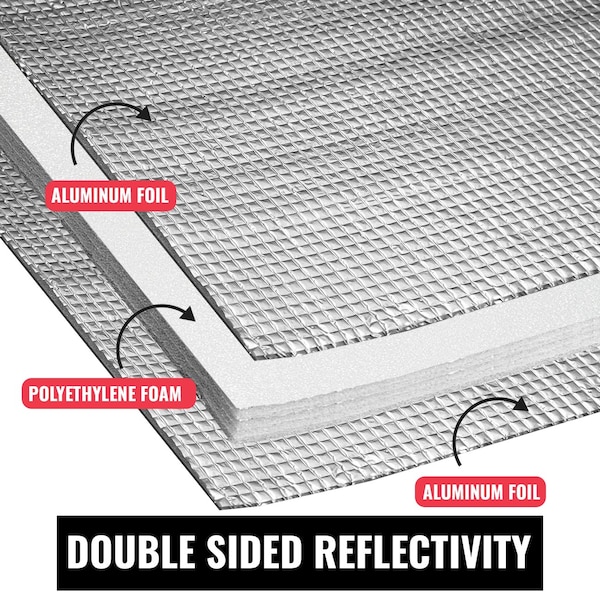 Sealtech Heavy Duty 5mm Reflective Insulation Roll Soundproofing Thermal Shield Use 48 in. X 10 ft - ST-301-48X10