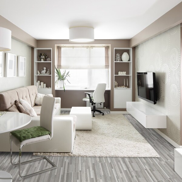Lucida Surfaces LUCIDA SURFACES, TruCore Silverbar 7 5/16 in. x48 in. 5.8mm 22MIL Interlocking Luxury Vinyl Planks , 50PK - TC-806PLT