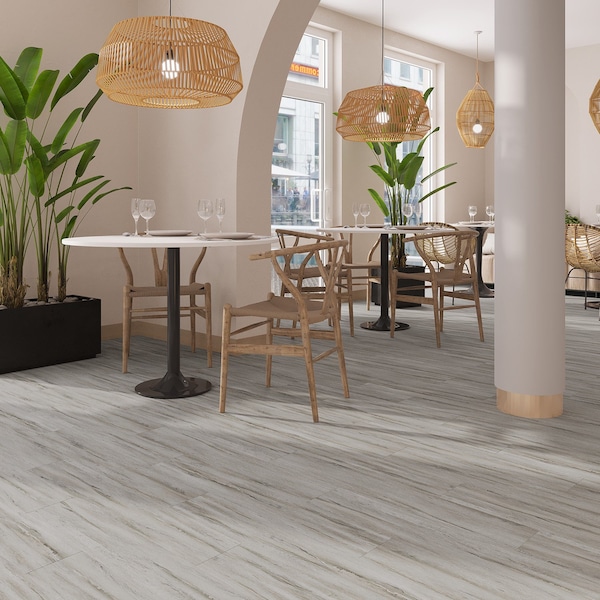 Lucida Surfaces LUCIDA SURFACES, PresCore Snowcap 6 in. x36 in. 2mm 12MIL Glue Down Luxury Vinyl Planks , 55PK - PC-1105PLT