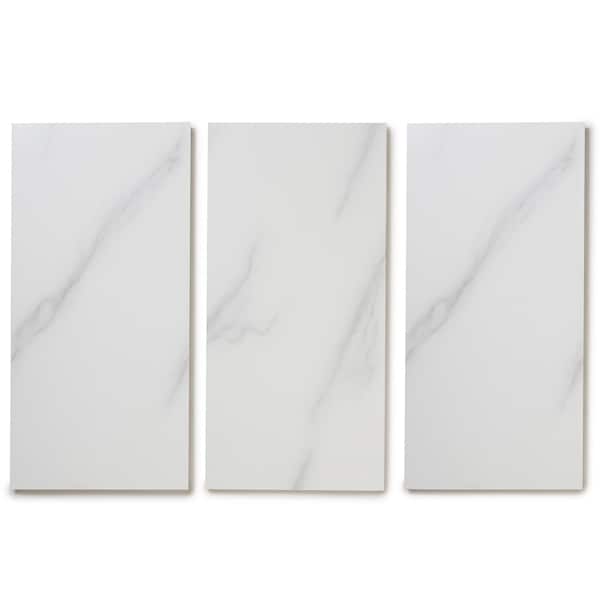 Lucida Surfaces LUCIDA SURFACES, PresCore Carrara 12 in. x24 in. 2mm 12MIL Glue Down Luxury Vinyl Tiles , 66PK - PC-1122PLT