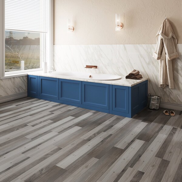 Lucida Surfaces LUCIDA SURFACES, BaseCore Reclaimed 6 in. x36 in. 2mm 12MIL Peel & Stick Vinyl Plank , 55PK - BC-910PLT