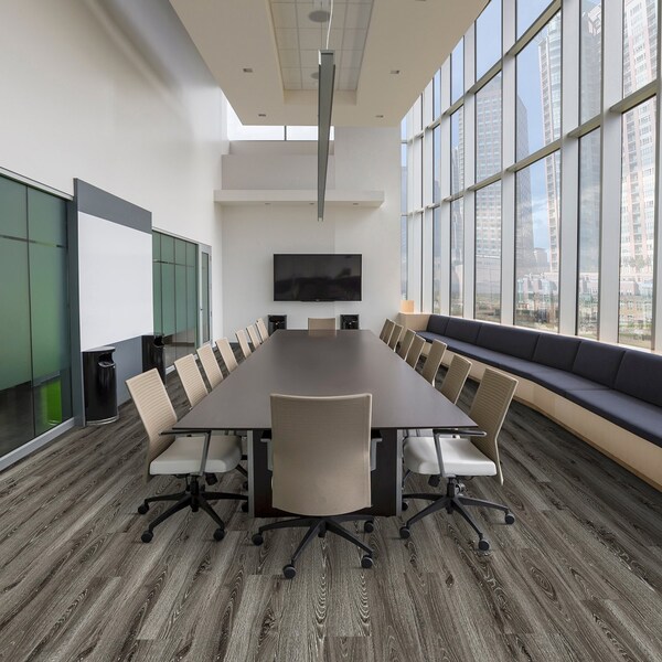 Lucida Surfaces LUCIDA SURFACES, GlueCore Coffee 7 5/16 in. x48 in. 3mm 22MIL Glue Down Luxury Vinyl Planks , 60PK - GC-305PLT