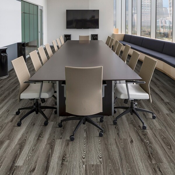 Lucida Surfaces LUCIDA SURFACES, GlueCore Coffee 7 5/16 in. x48 in. 3mm 22MIL Glue Down Luxury Vinyl Planks , 60PK - GC-305PLT