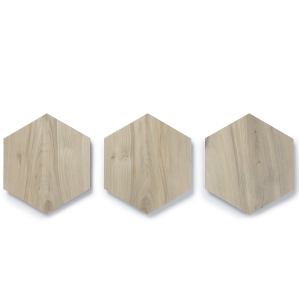 Lucida Surfaces LUCIDA SURFACES, MosaiCore Balsam Poplar Hexagon 8.8 in. x10.375 in. 3mm 28MIL Glue Down Luxury Vinyl Tiles , 99PK - SC-4161PLT