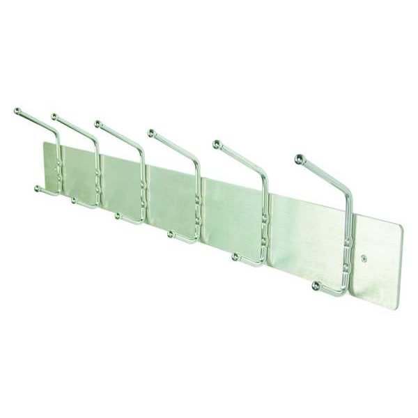 Zoro Select Coat Rack, Silver, 3-3/4 in. D, 36 in. W - 45NG76