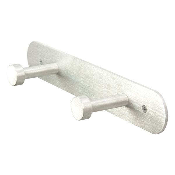 Zoro Select Coat Rack, Silver, 2-3/4 in. D, 12 in. W - 45NG72