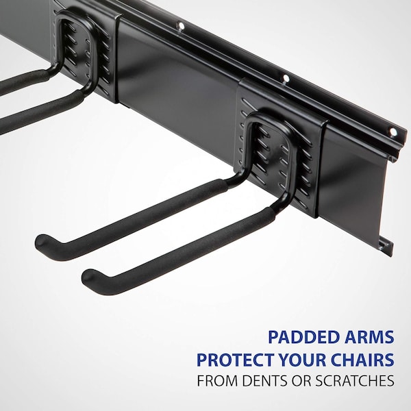 Raxgo Chair Storage Rack, Mounted Folding Chair Rack and Hanger System for Home - RAXWMCR