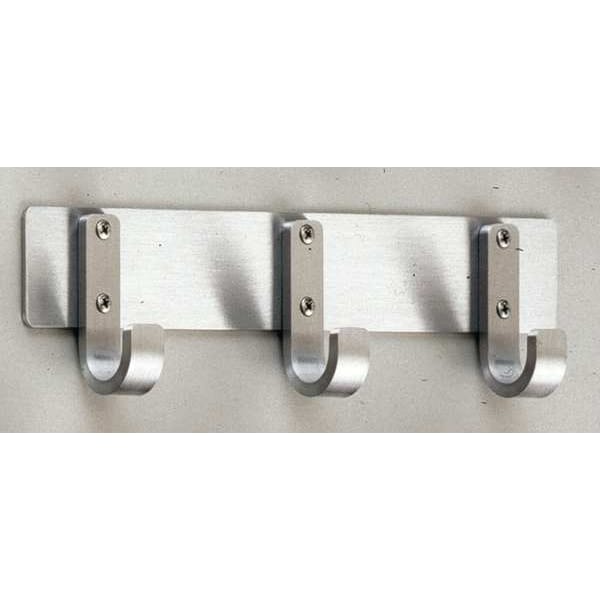 Glaro Coat Hook, 8 Hooks, 24 In W, Satin Aluminum - 224SA