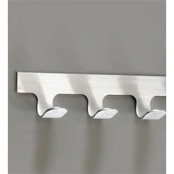 Glaro Coat Hook, 8 Hooks, 24 In W, Satin Aluminum - 224SA