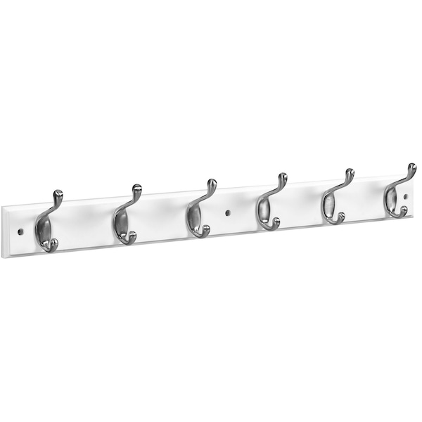 National Hardware National Hardware 27 in. L Satin Nickel White Wood Satin Nickel and White Hook Rack 1 pk - S827-105