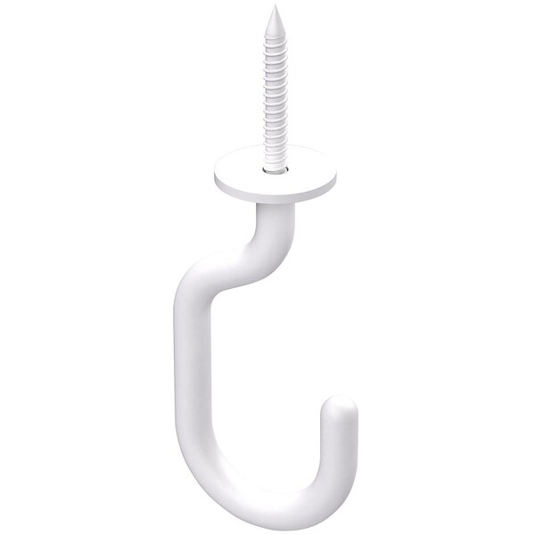 National Hardware Modern Series JHook, 12332 in L, 42732 in H, Steel, White, Ceiling Mounting - N275-525