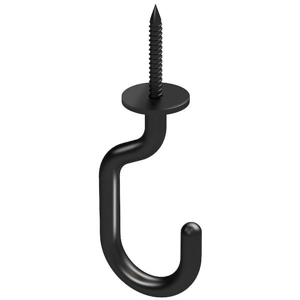 National Hardware Modern Series JHook, 12332 in L, 42732 in H, Steel, Black, Ceiling Mounting - N275-523