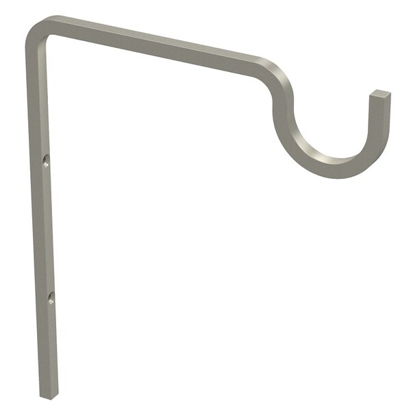 National Hardware Long Utility Hook, 71516 in L, 9 in H, Steel, Satin Nickel, Screw, Wall Mounting - N275-509