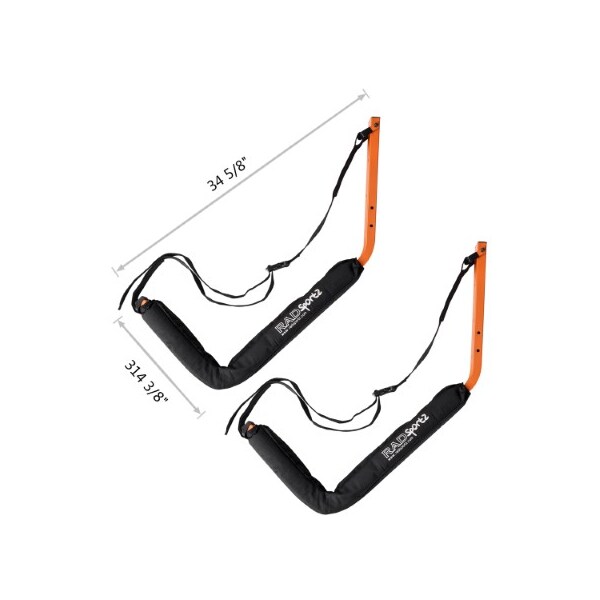 Leisure Sports Kayak Rack Storage System, Boat Dock Wall Mounts made from Durable Steel, Indoor or Outdoor Storage - 483527FLY