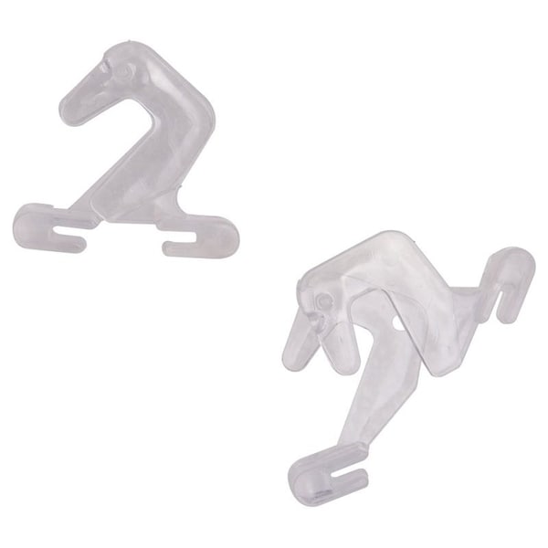 Prosource Ceiling Track Hook, 1.5 in L, 0.35 in H, PVC, Clear, Wall Mount Mounting - GB72733-PS