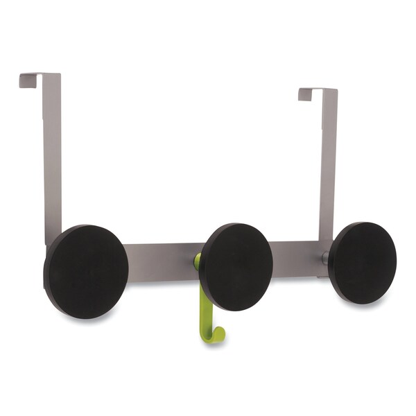 Alba Over the Door Coat Hook, Metal and Plastic, 3 Pegs, Black - PMS3P