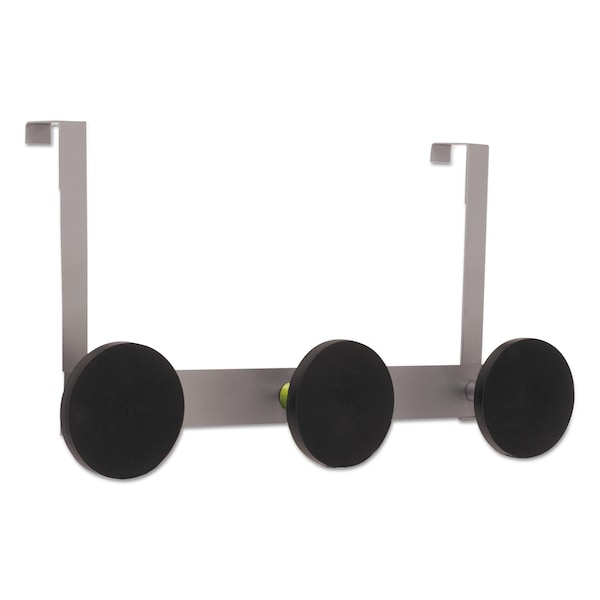 Alba Over the Door Coat Hook, Metal and Plastic, 3 Pegs, Black - PMS3P