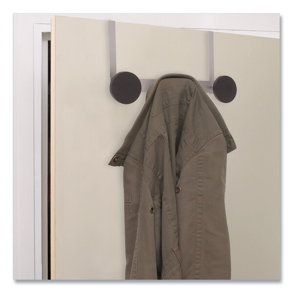 Alba Over the Door Coat Hook, Metal and Plastic, 3 Pegs, Black - PMS3P