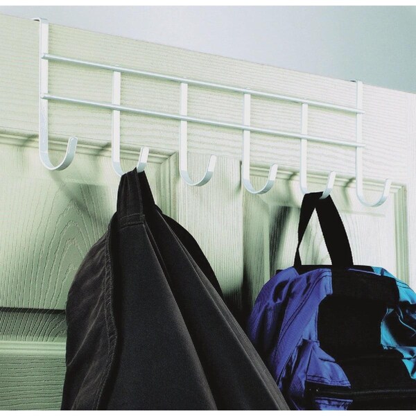 Spectrum Diversified Spectrum White Over-The-Door Hook Rail with 6 Hooks - 62700