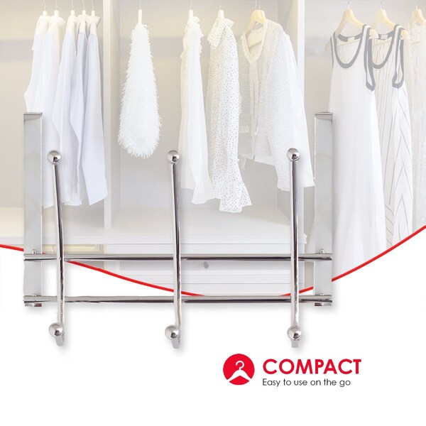 Home Basics Home Basics Chrome Plated Over the Door 3 Double-Hook Hanging Rack - ZOR96209