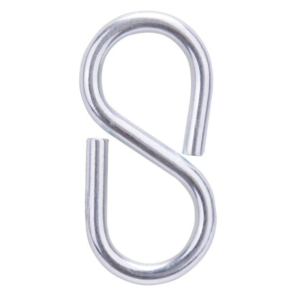 Prosource S-Hook, 25 lb Working Load, 3 mm Dia Wire, Steel, Zinc - LR-375-PS