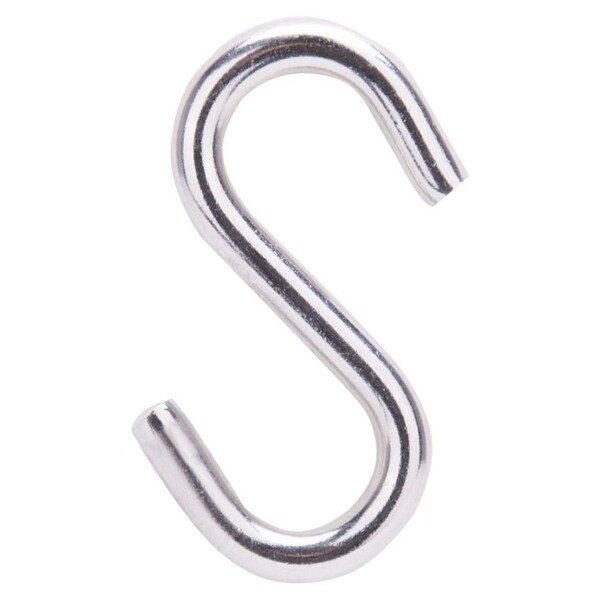 Prosource S-Hook, 158 lb Working Load, 19/64 in Dia Wire, Stainless Steel, Stainless Steel - LR380