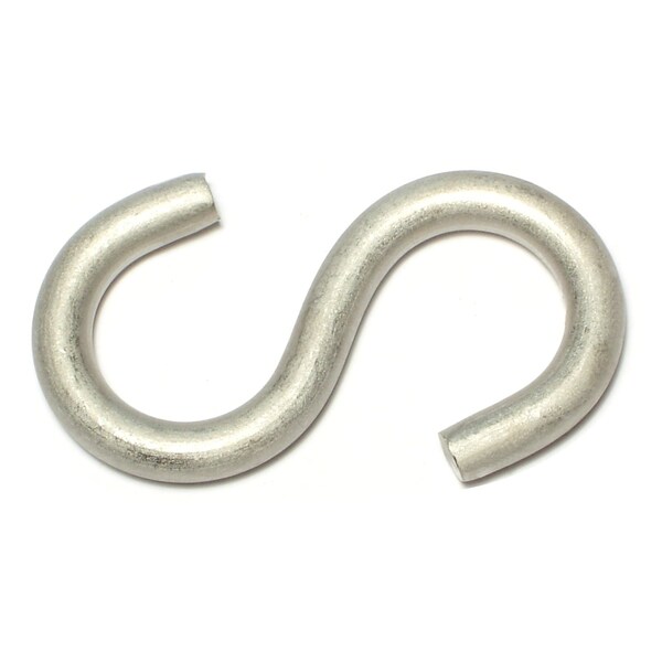 Midwest Fastener 5/16" x 7/8" x 3" 18-8 Stainless Steel Large Wire S Hooks 4PK - 65132
