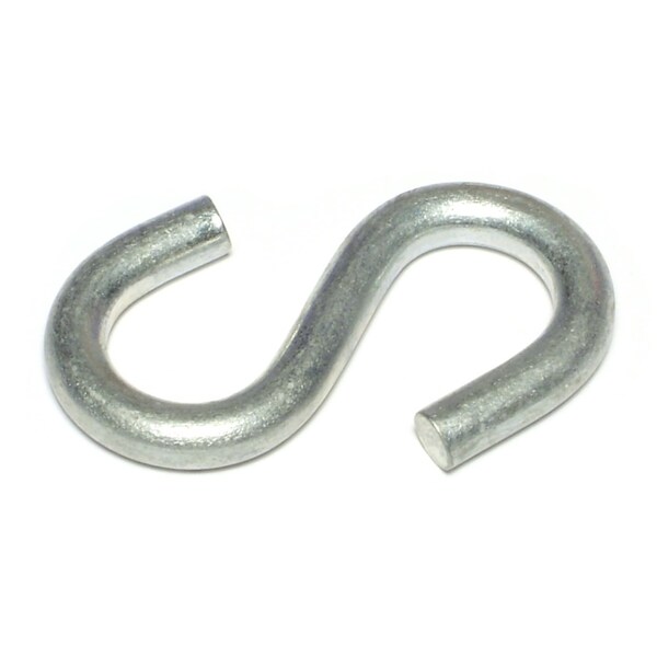 Midwest Fastener 5/16" x 3/4" x 2-1/2" Zinc Plated Steel Open S Hooks 5PK - 60711