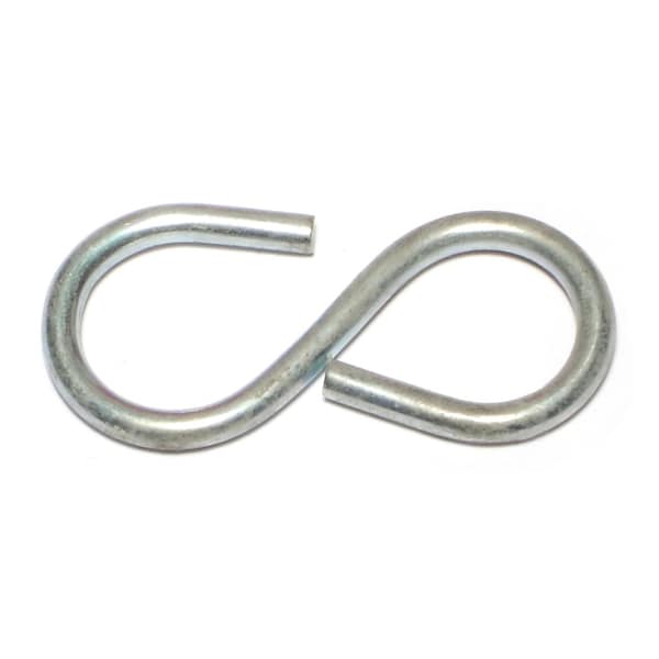 Midwest Fastener 11/64" x 3/4" x 2-1/8" Zinc Plated Steel Open S Hooks 1 12PK - 60705