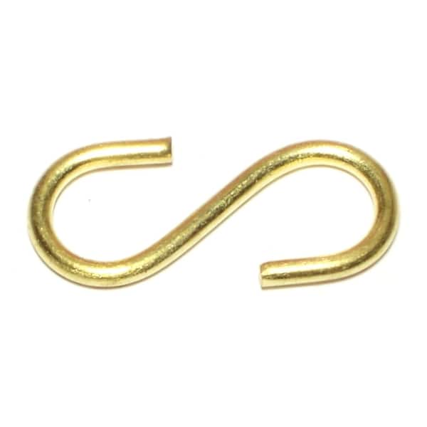 Midwest Fastener 9/64" x 1/2" x 1-5/8" Brass Open S Hooks 15PK - 60702
