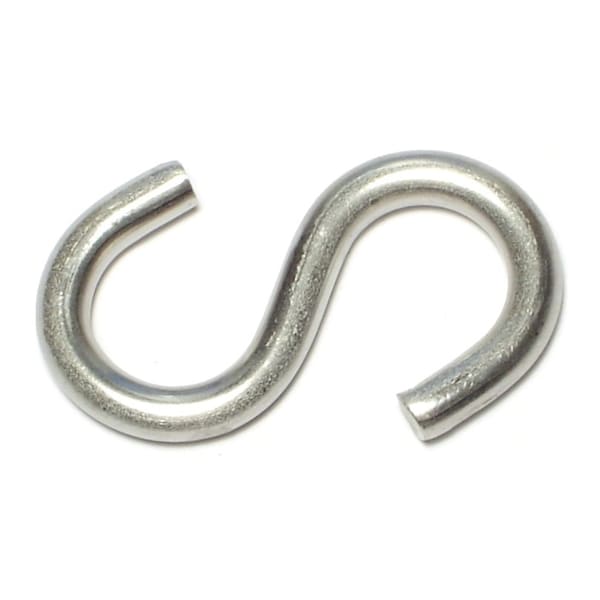 Midwest Fastener 1/4" x 9/16" x 2-1/8" 18-8 Stainless Steel Large Wire S Hooks 6PK - 65128