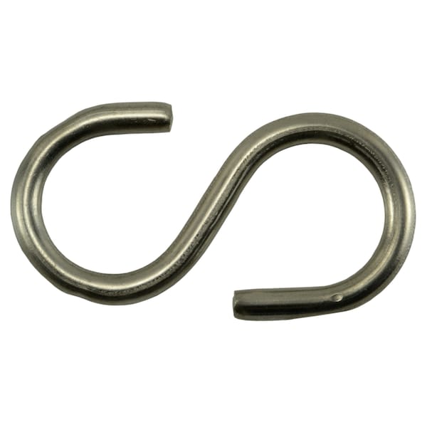 Midwest Fastener 11/64" x 3/4" x 2-1/8" 18-8 Stainless Steel Medium Wire S Hooks 10PK - 65123