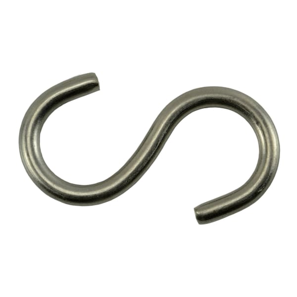 Midwest Fastener 5/32" x 5/8" x 1-7/8" 18-8 Stainless Steel Medium Wire S Hooks 15PK - 65122