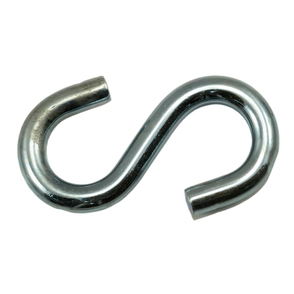 Midwest Fastener 1/4" x 5/8" x 2-1/4" Zinc Plated Steel S Hooks 25PK - 52414