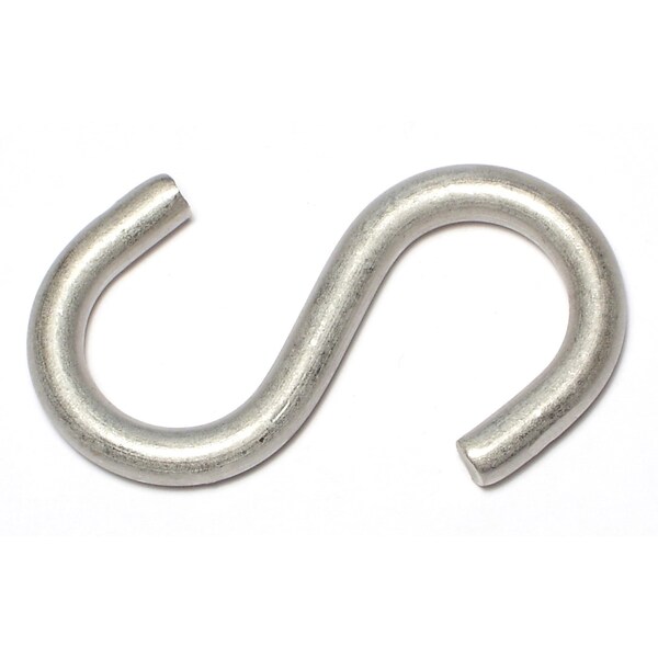 Midwest Fastener 17/64" x 7/8" x 2-3/4" 18-8 Stainless Steel Medium Wire S Hooks 5PK - 65125