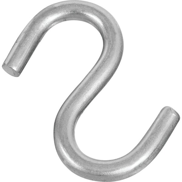 National Hardware S-Hook, 135 lb Working Load, 0.26 in Dia Wire, Stainless Steel, Stainless Steel - N233-544