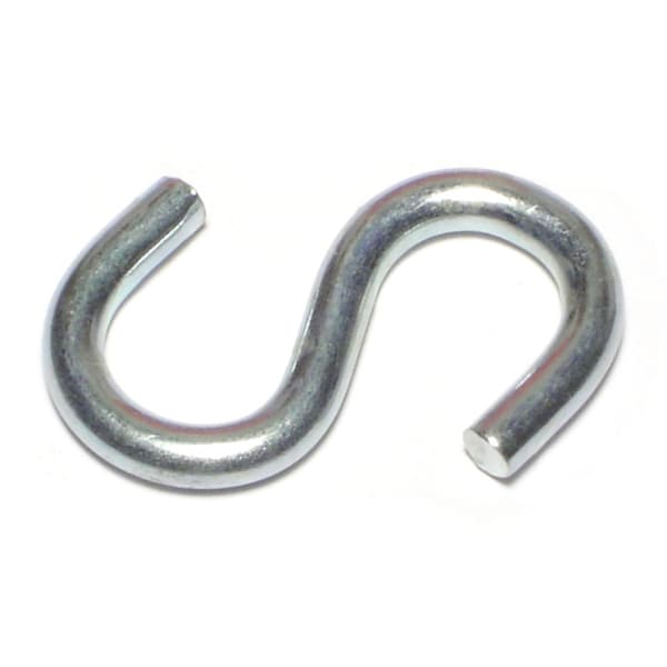 Midwest Fastener 3/16" x 1/2" x 1-3/4" Zinc Plated Steel Open S Hooks 100PK - 50994