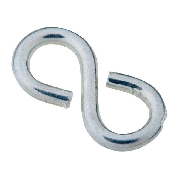 National Mfg Sales 0.87 in. Steel Closed S-Hook, Zinc Plated, 8PK - 5706742