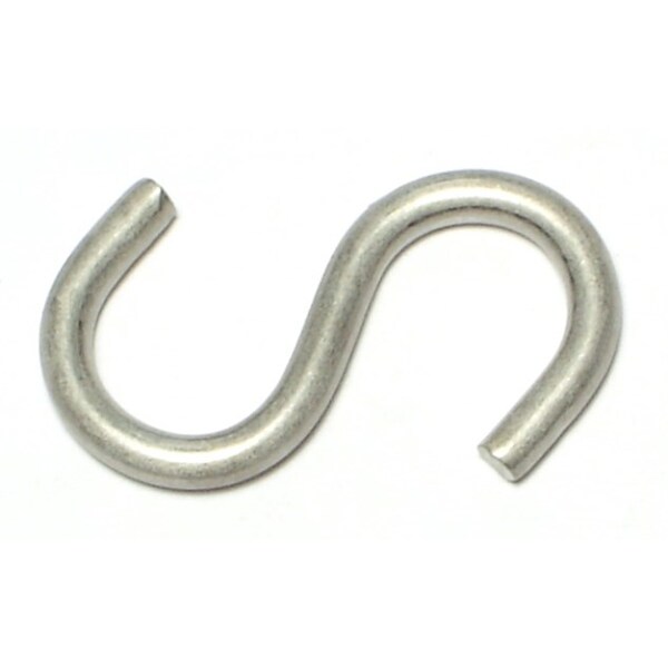 Midwest Fastener 1/8" x 1-1/2" 18-8 Stainless Steel Medium Wire S Hooks 1 12PK - 65121