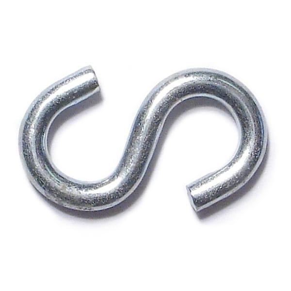 Midwest Fastener 3/32" x 15/64" x 3/4" Zinc Plated Steel S Hooks 100PK - 50991