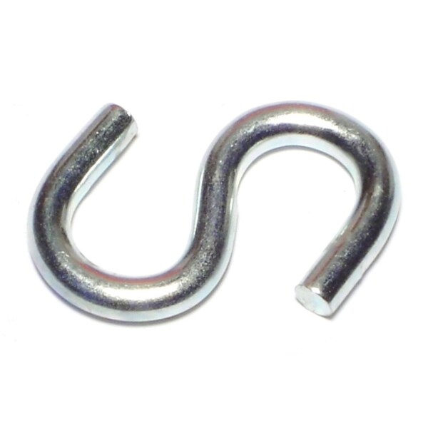 Midwest Fastener 11/64" x 7/16" x 1-1/2" Zinc Plated Steel Open S Hooks 100PK - 50993