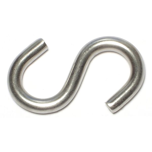 Midwest Fastener 5/16" x 3/4" x 2-1/2" 18-8 Stainless Steel Large Wire S Hooks 20PK - 52421