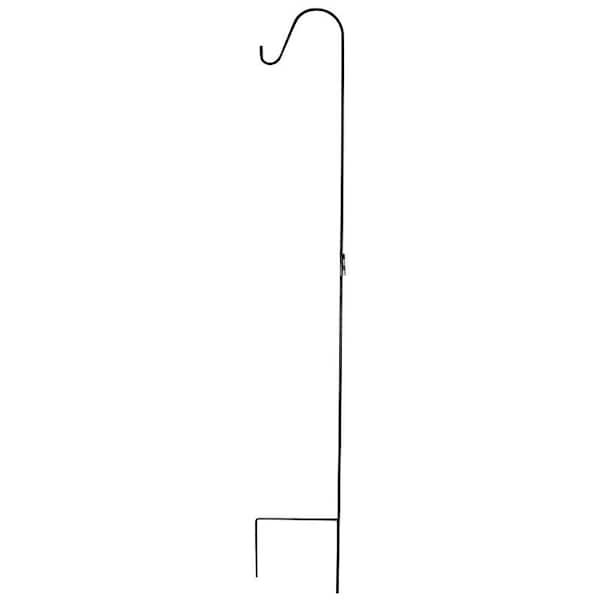 Landscapers Select Single Shepherd Hook, 12 in L, 84 in H, Steel, Black, Floor Standing Mounting - GB-3090
