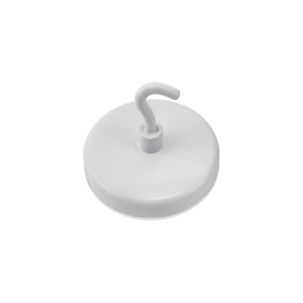 Master Magnetics Master Magnetics Ceramic Magnetic Hook MHHH26 - 26 Lbs. Pull White Enamel Paint - Pkg Qty 24 - MHHH26
