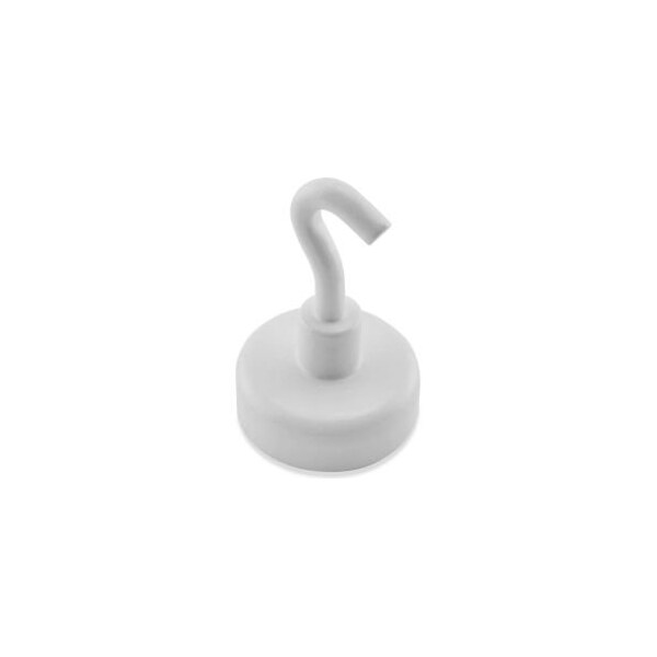 Master Magnetics Master Magnetics Ceramic Magnetic Hook MHHH9BX - 9 Lbs. Pull White Enamel Paint - Pkg Qty 25 - MHHH9BX