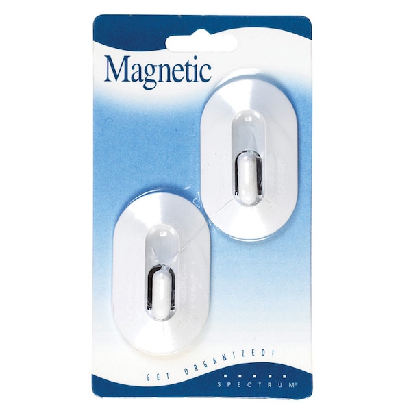 Spectrum Spectrum 2-1/2 in. L White Plastic Magnetic Classic Hooks 2 pk - 20100