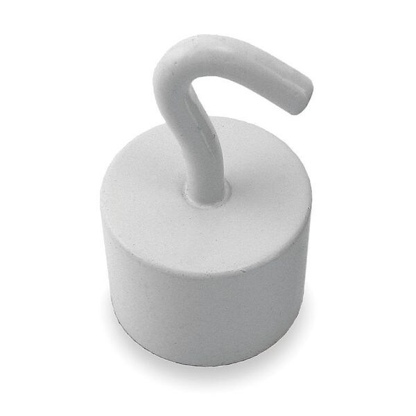 Zoro Select Magnetic Hook, Neodymium, White, 24 Lb - 3DXZ3