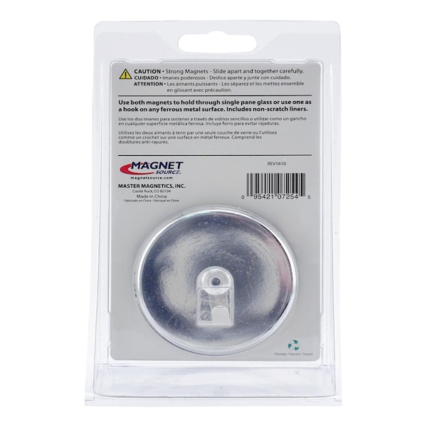 Master Magnetics Magnet Source 2-5/8 in. L X 2.63 in. W Silver Magnetic Hooks 35 lb. pull 2 pc - 07254